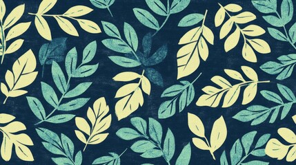Moody Tropical Foliage: Dark and Intriguing Repeating Leaves Pattern