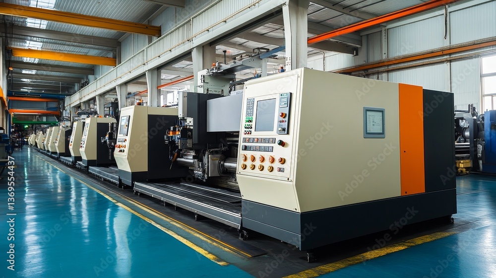 Poster high-precision numerical control machine tools and advanced welding equipment in an industrial setti
