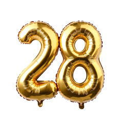 Golden Foil Ball on transparent background