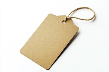 Detailed Color Image of Blank Cardboard Label Isolated on White
