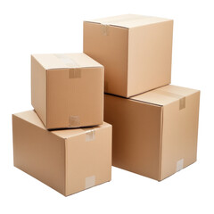 Cardboard Boxes Collection on transparent background