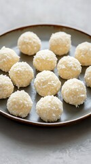Delicious Coconut Ladoo, Traditional Indian Sweet Made With Milk