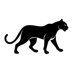 Obraz premium Leopard vector illustration with a wild animal silhouette in black and white