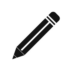 vector of black silhouette of pencil icon simple