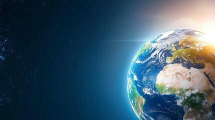 Fototapeta premium Stunning Earth From Space A Breathtaking View of Planet Earth Rising Above the Starry Night Sky