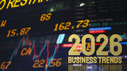 The Gold business trend 2026 for Business concept 3d Rendering.