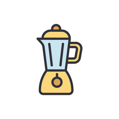 Naklejka premium Blender colored icons, minimalist vector illustration ,simple transparent graphic element .Isolated on white background