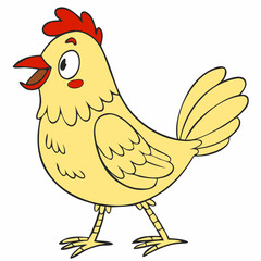 brown body of chicken hen standing isolated transparent background