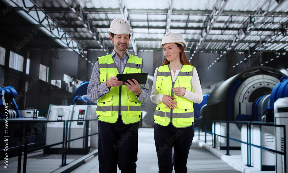 Poster two osha inspectors using tablet computer