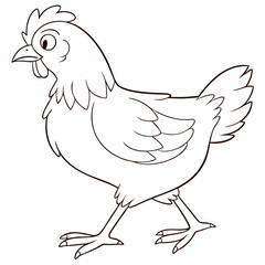 brown body of chicken hen standing isolated transparent background