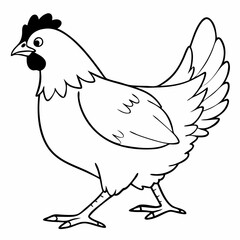 brown body of chicken hen standing isolated transparent background