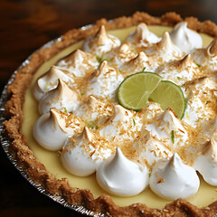 A Lemongrass Infused Key Lime Pie with Coconut Bits