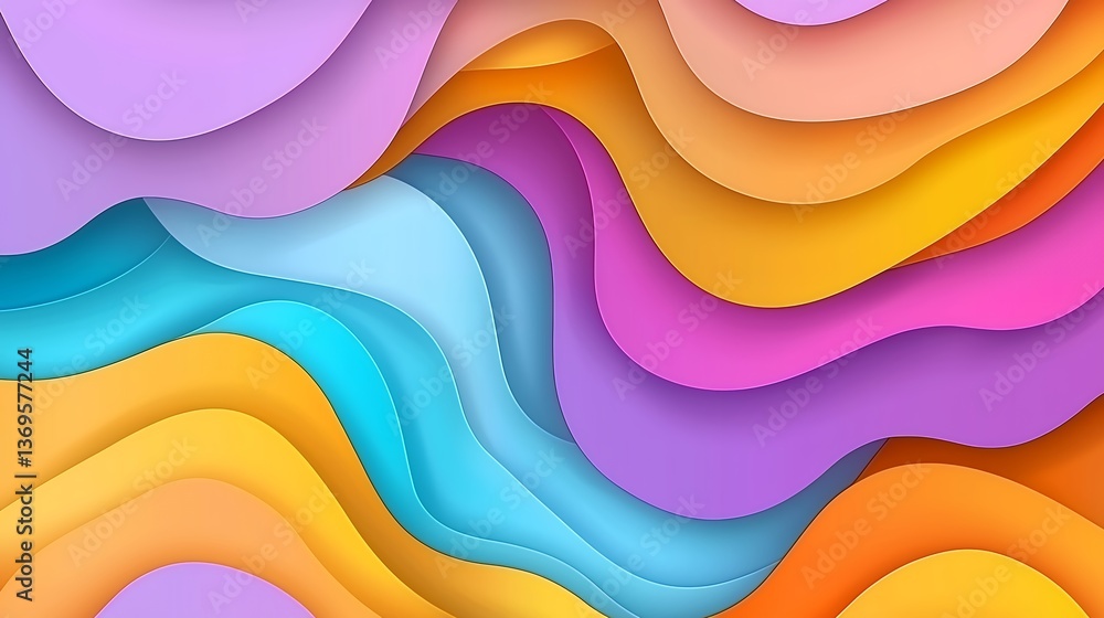 Poster abstract colorful layered wave background design
