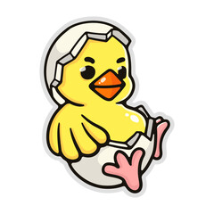 illustration animal chick on white background