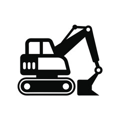 Naklejka premium crane. Silhouette of a truck-mounted crane. Side view. Flat vector., simple isolated on white background
