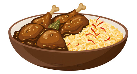 Fototapeta premium Spicy Chicken And Rice Dish In A Bowl