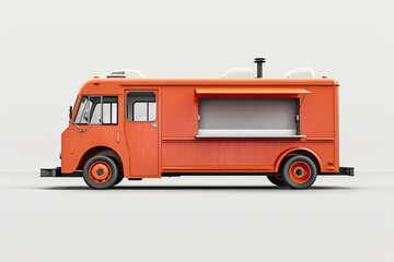 Vibrant Picture of Food Truck Vehicle Mockup