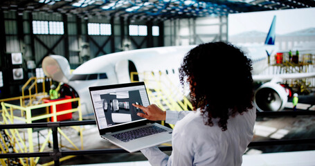 Airplane Maintenance At Airport
