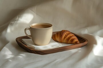 Aromatic Coffee and Croissant Breakfast
