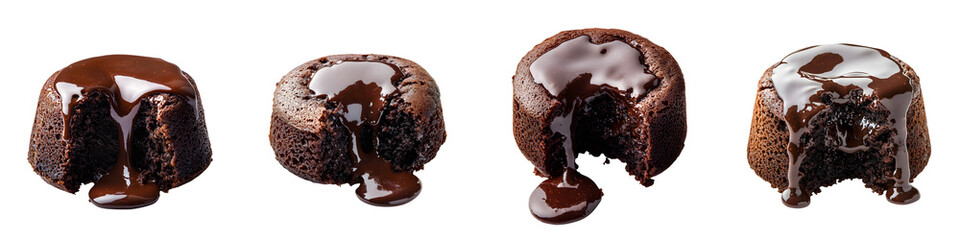 Rich fudgy chocolate cakes with warm gooey molten centers   a tempting and indulgent dessert treat