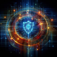 Obraz premium Cybersecurity Shield: Advanced Threat Protection in the Digital Age