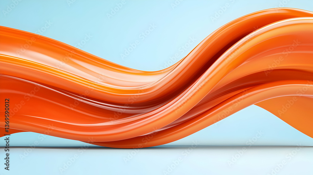 Poster abstract orange wave motion: dynamic fluid swirl design