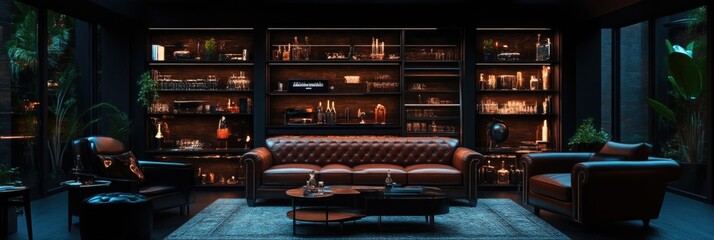 Dark, Luxurious Gentleman's Lounge