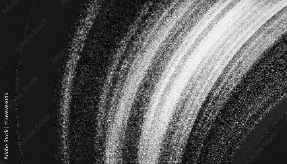 Leinwandbilder monochrome abstract halftone pattern with dynamic curved lines, high contrast black and white textur