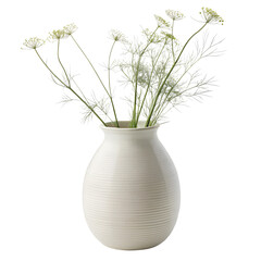 white ceramic vase with minimalistic design isolated on white background png