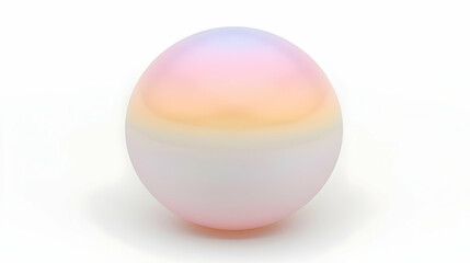 Obraz premium A smooth, iridescent sphere with pastel colors against a white background.