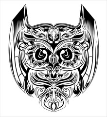 owl vintage mascot logo