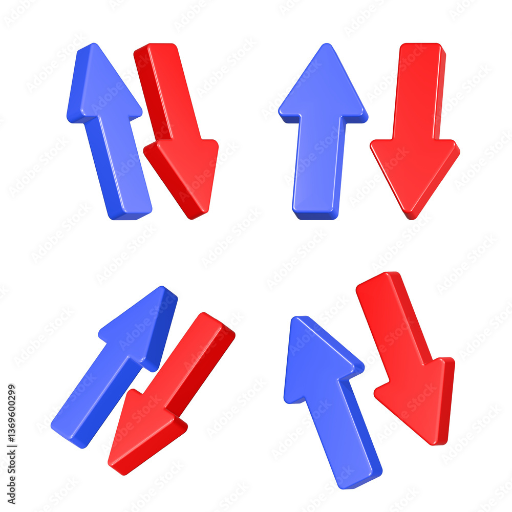 Poster swap arrow 3d sign symbol rendering realistic
