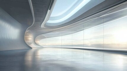 Innovative design elements showcase the allure of futuristic glass architecture with open spaces.