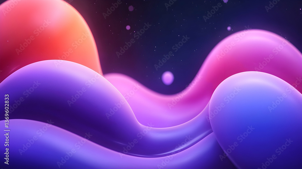 Poster abstract purple gradient noise background with fluid wave forms