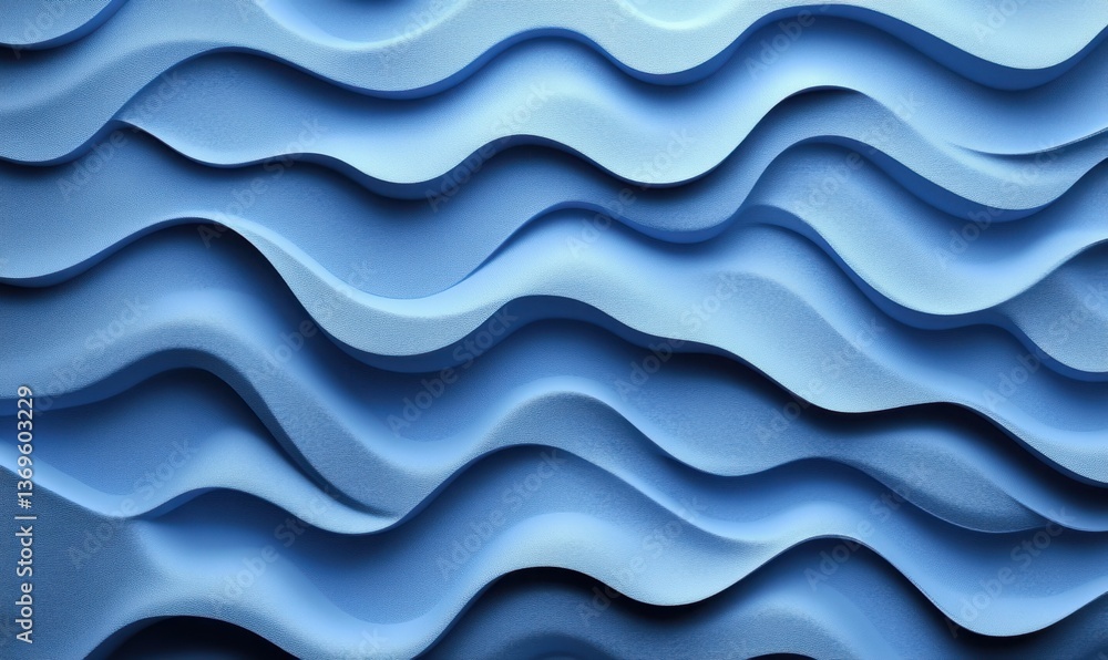 Poster abstract blue wave pattern background for design or presentation