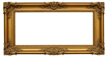 Ornate golden frame with decorative corners and top center