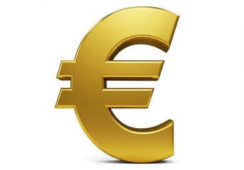 A shiny golden euro currency symbol