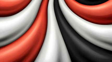 Abstract Red White Black Curvilinear Fabric Texture Sketch