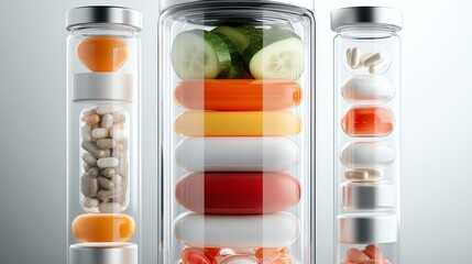 A detailed 3D breakdown of a vitamin tablet s composition layers