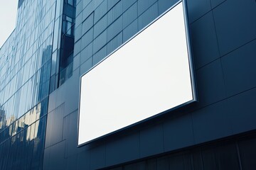 Premium Quality Image of Empty Billboard Sign on Wall of the Building