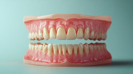 Obraz premium A detailed before and after comparison of a denture replacement, showcasing improved bite alignment