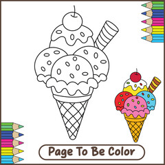 Ice Cream Cone Coloring Sheet