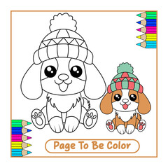 Fun and Cute Dog Coloring Page