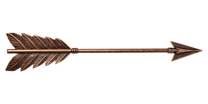 Ancient Arrow's Journey: The close-up features an antique arrow with an intricate design, embodying precision and time-honored craftsmanship.