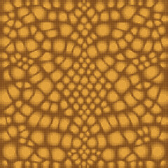 Digital spotted animal camouflage. Seamless snake camo pattern. Halftone dots monochrome background. Skin of chameleon. Gold brown color. Abstract texture, fabric print. Vector