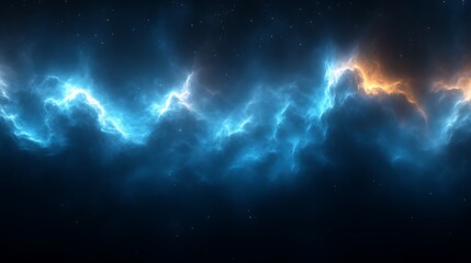 Naklejka premium Celestial Nebula Cosmic Cloudscape Glowing Energy