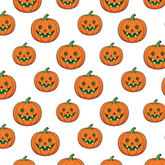 Seamless Halloween pumpkin vector illustration