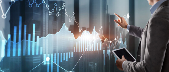 Abstract financial chart. Investment trading financial analysing forex currency economy growth