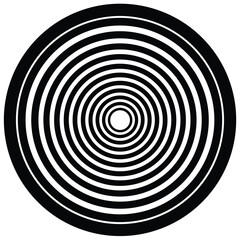 Silhouette vector of concentric circle design