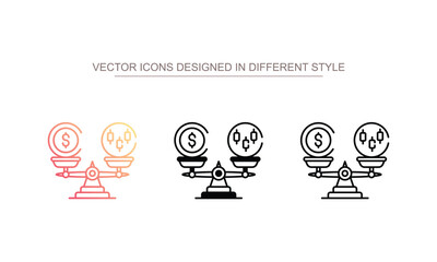 Trading Scale icon design with white background stock illustration